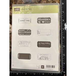 Stampin Up! "Thats The Ticket" Rubber Stamp Set 128075